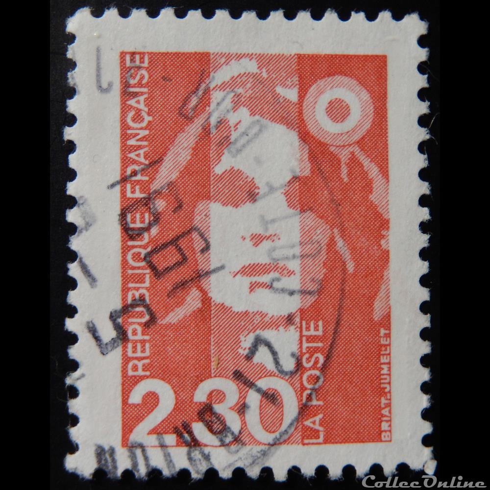timbre france 02614 marianne de briat 2f30 rouge de 1990
