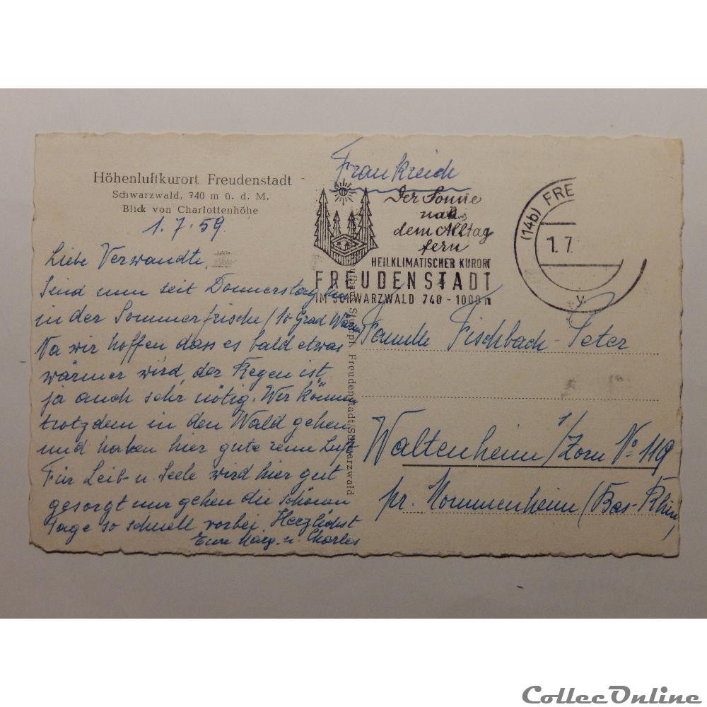 carte postale europe provence cote azur cpa allemagne freudenstadt