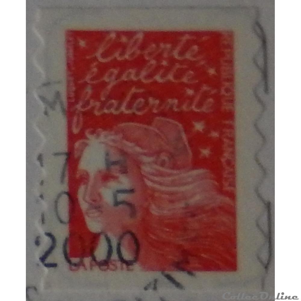03085 Marianne de Luquet rouge sans valeur de 1997 4 timbre france 03085 marianne de luquet rouge sans valeur de 1997