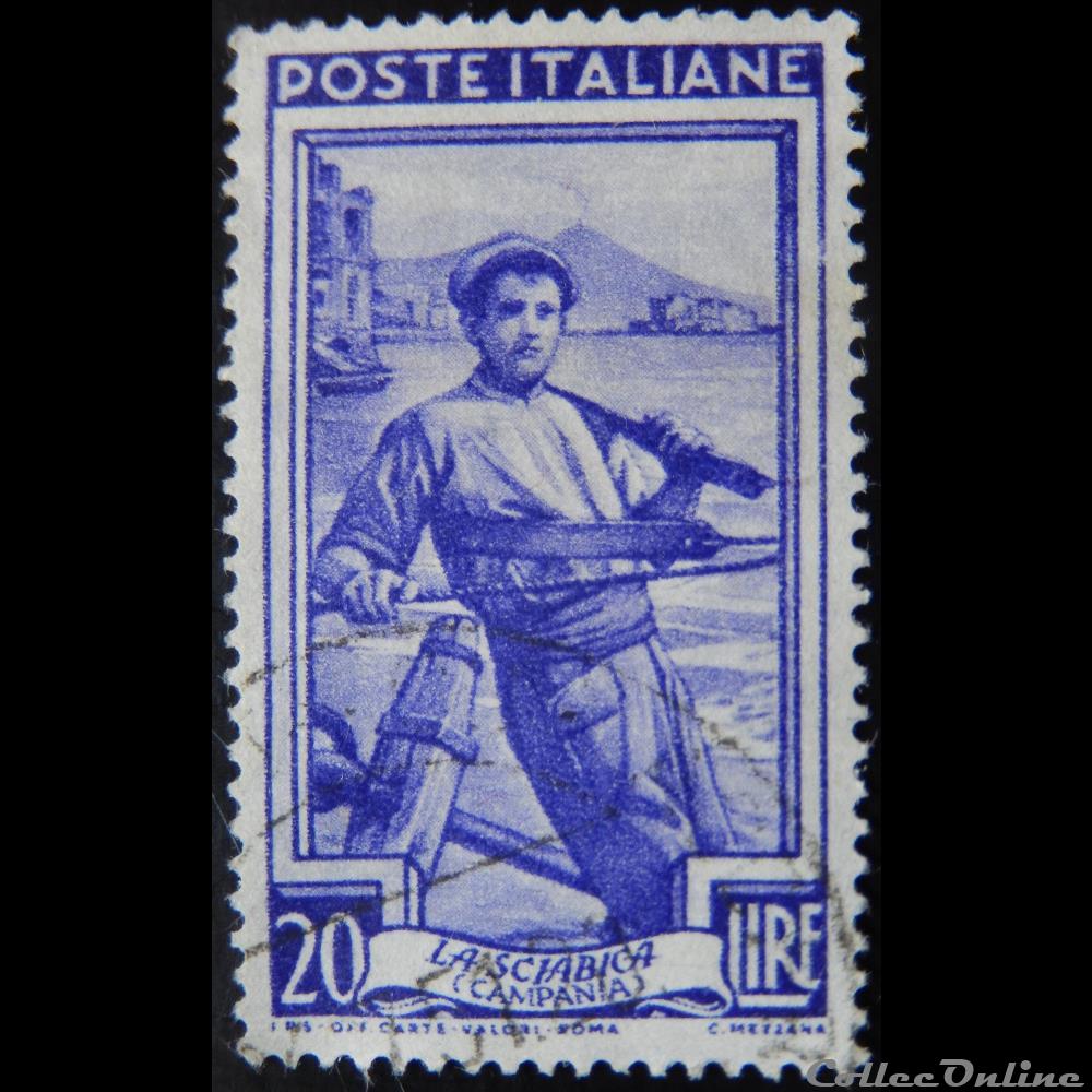 timbre europe italie 00580 campagnie le chalutage 20 lires de 1950