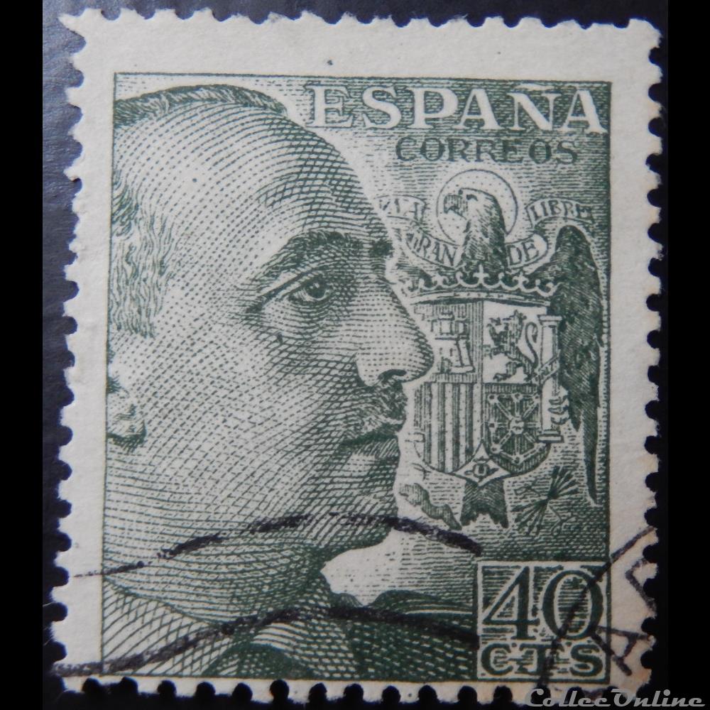 Espagne 00790A général Francisco Franco 40c de 1950 timbre europe espagne 00790a general francisco franco 40c de 1950