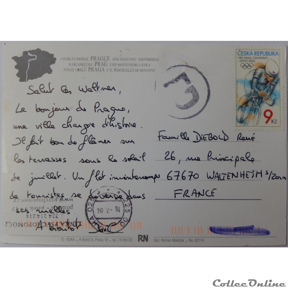 CP de la république Tchèque, Prague carte postale europe bretagne cp de la republique tcheque prague