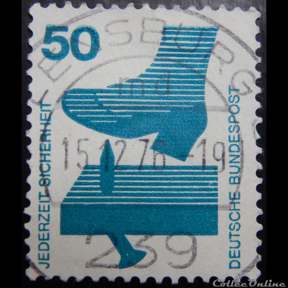 Allemagne RFA 00576 prévention des accidents 50pf de 1973 timbre europe allemagne rfa 00576 prevention des accidents 50pf de 1973