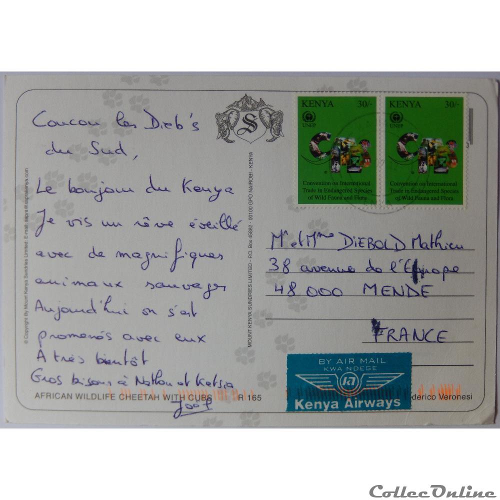 carte postale afrique rhone alpe cp du kenya