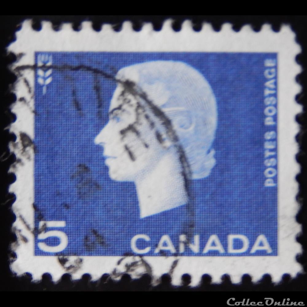 Canada 00332 reine Elisabeth II 5c de 1962 timbre amerique canadum canada 00332 reine elisabeth ii 5c de 1962