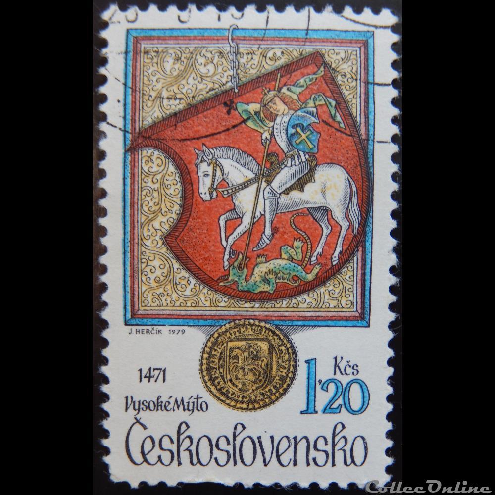 Tchécoslovaquie 02337 Vysoké Myto 1.20 Kcs de 1979 timbre europe republique tcheque tchecoslovaquie 02337 vysoke myto 1 20 kcs de 1979