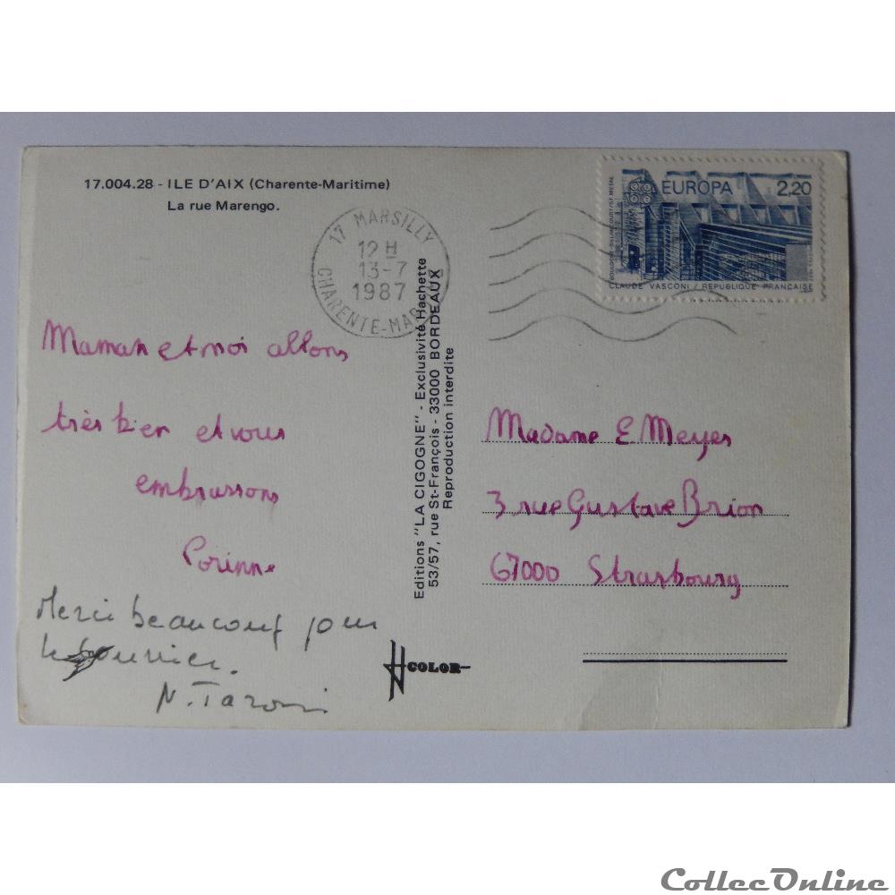 CP de Charente-Maritime, l'île d'Aix, la rue Marengo carte postale france poitou cp de charente maritime ile aix la rue marengo
