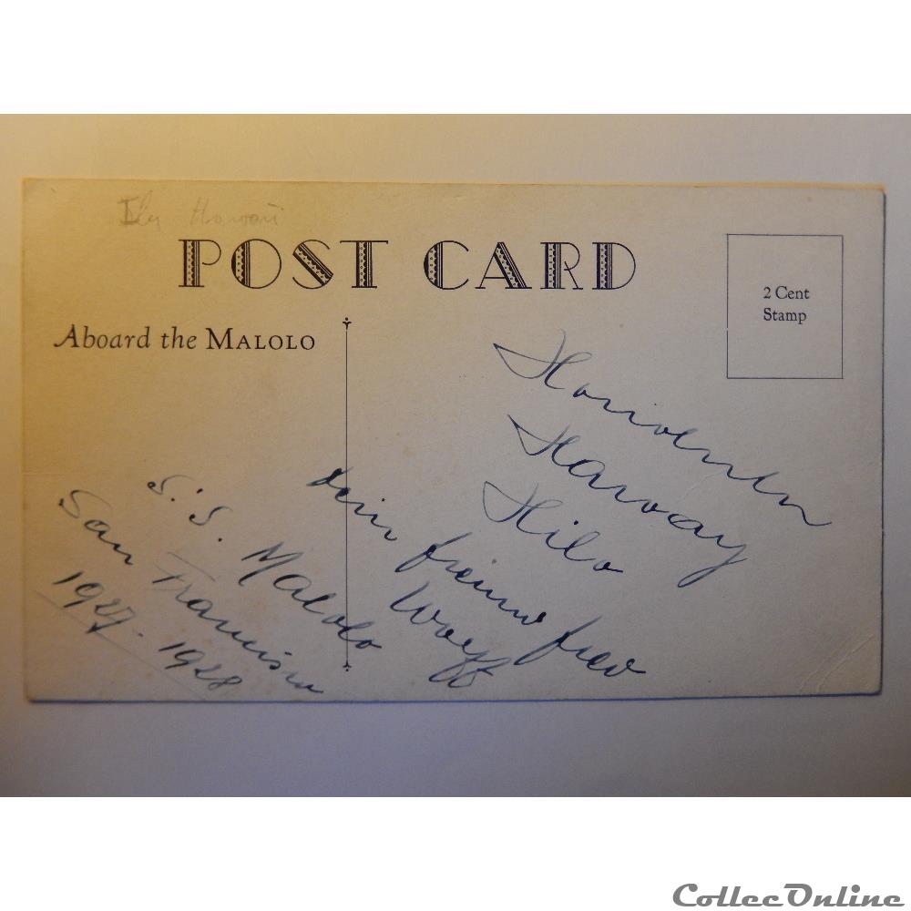 CPA de Hawaii, le Malolo, paquebot de croisière à Honolulu. carte postale amerique alsace cpa de hawaii le malolo paquebot de croisiere a honolulu