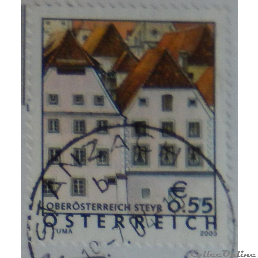 Autriche 02247 Maisons gothiques, Steyr, Haute-Autriche 0.55€ de 2003 2 timbre europe autriche 02247 maisons gothiques steyr haute autriche 0 55 de 2003