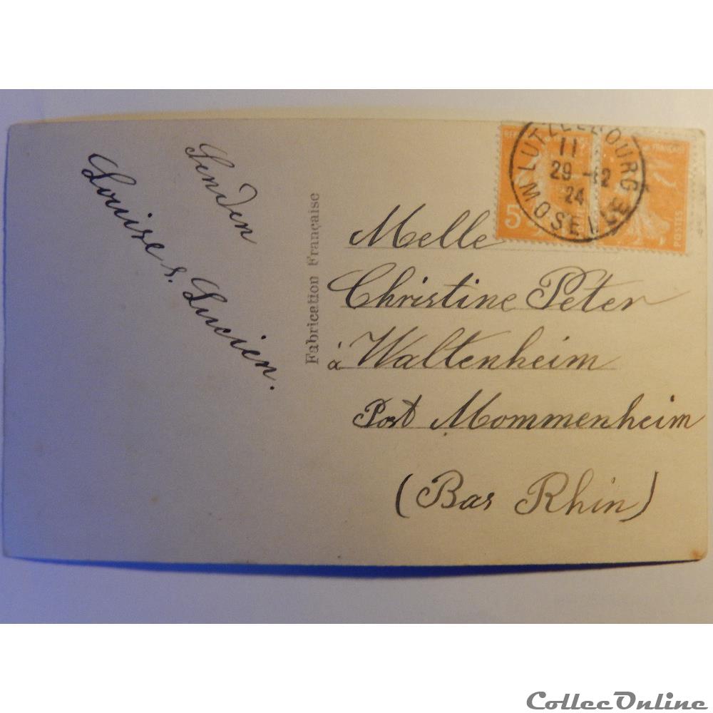 carte postale alsace cpa heureuse annee homme avec fer a cheval
