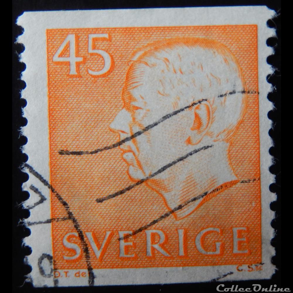 Suède 00471 roi Gustave VI Adolf 45öre de 1964 timbre europe suede 00471 roi gustave vi adolf 45ore de 1964