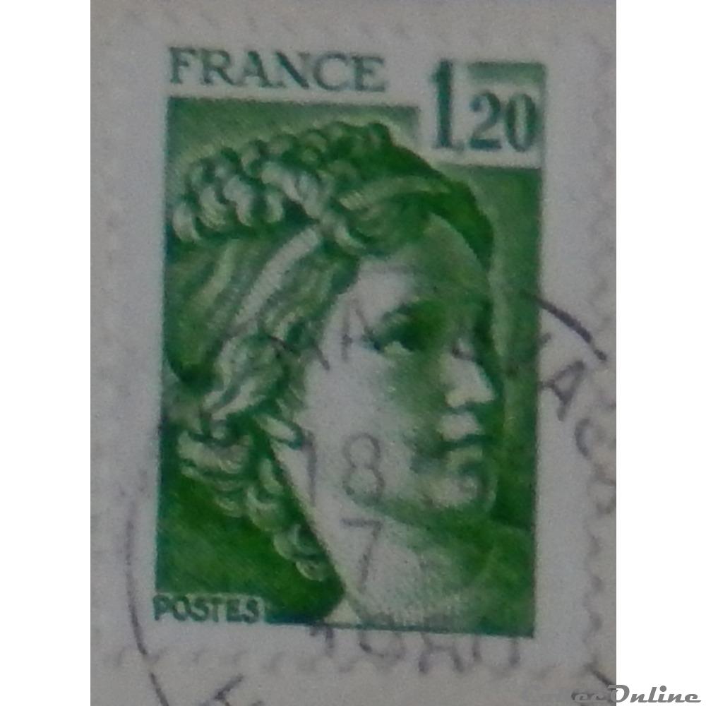 02101 Sabine 1F20 vert de 1980 5 timbre france 02101 sabine 1f20 vert de 1980