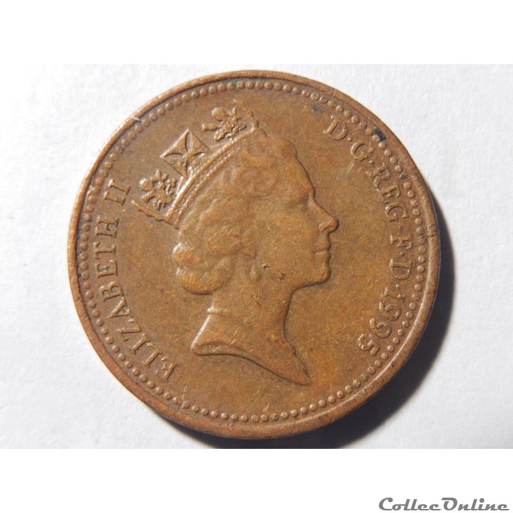 Royaume-Uni, 1 penny de 1995 2 monnaie monde royaume uni 1 penny de 1995