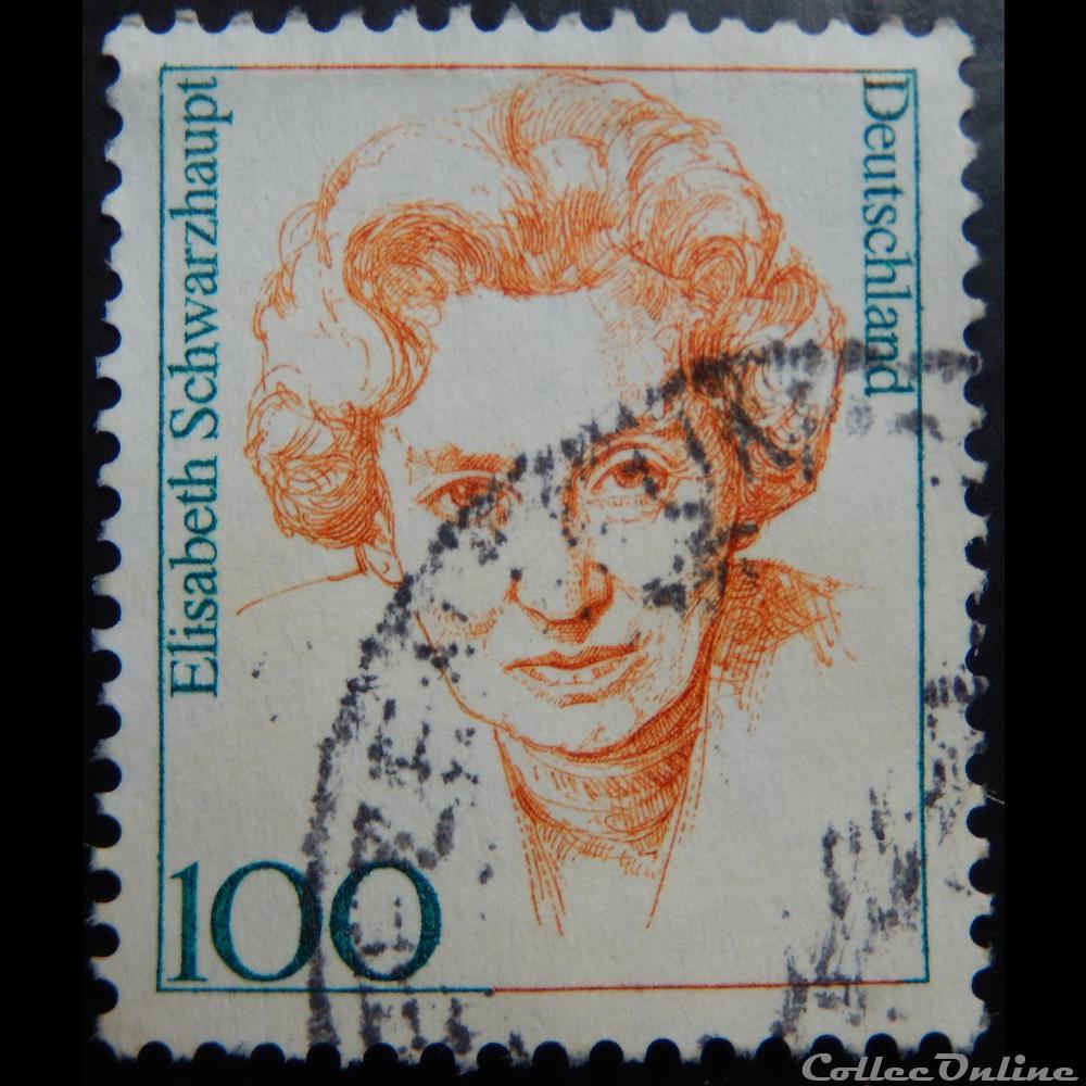 Allemagne RFA 01787 Elisabeth Schwarzhaupt 100pf de 1997 timbre europe allemagne rfa 01787 elisabeth schwarzhaupt 100pf de 1997