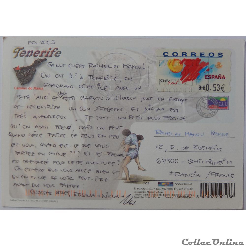 CP d'Espagne, îles Canaries, Ténérife carte postale europe provence cote d azur cp espagne iles canaries tenerife