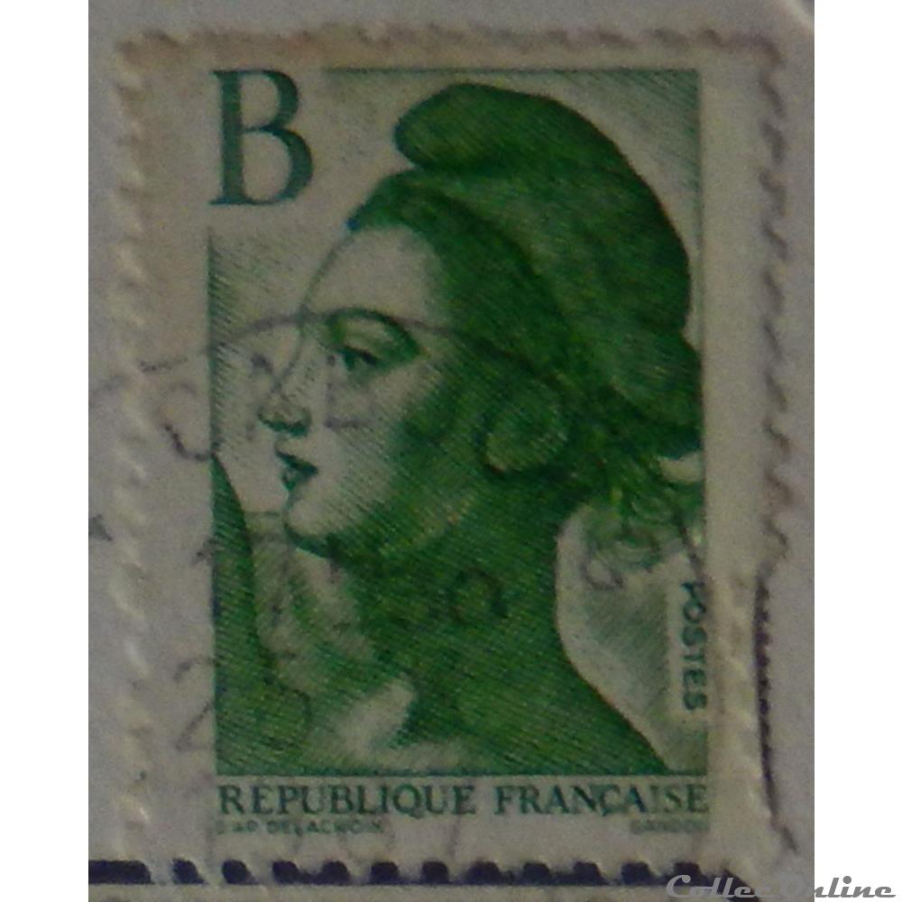 02483 La République, type Liberté - B vert de 1987 timbre france 02483 la republique type liberte b vert de 1987