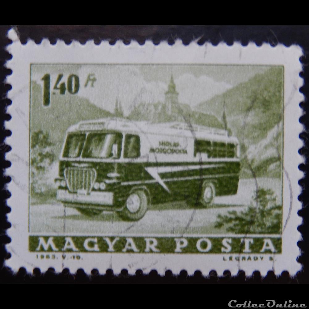Hongrie 01566 bureau de poste mobile 1.40ft de 1963 timbre europe hongrie 01566 bureau de poste mobile 1 40ft de 1963
