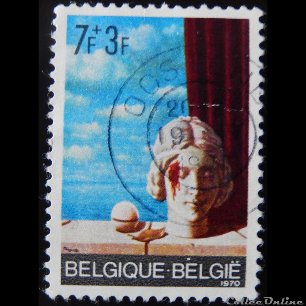 Belgique 01565 peinture 7+3F de 1970 timbre europe belgique 01565 peinture 7 3f de 1970