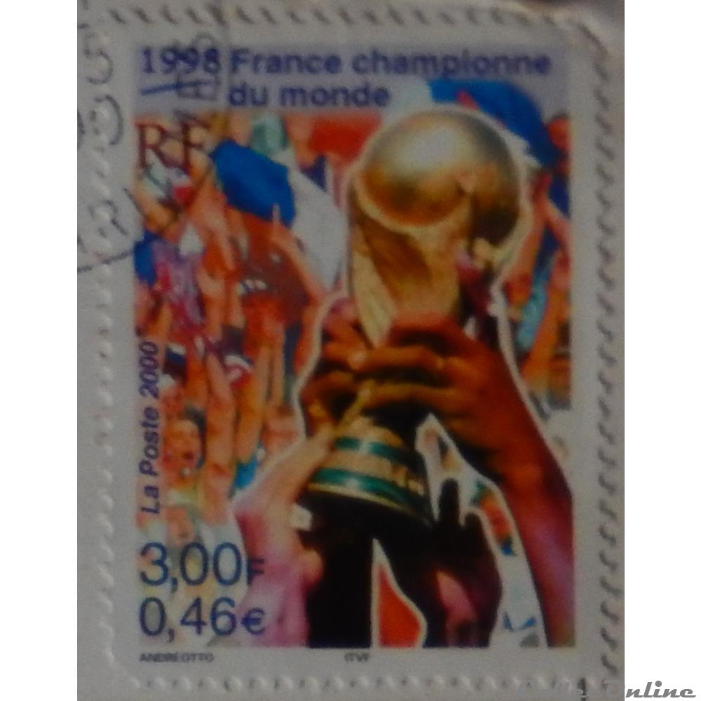timbre 03314 le sport france championne du monde 1998 3 f 0 46