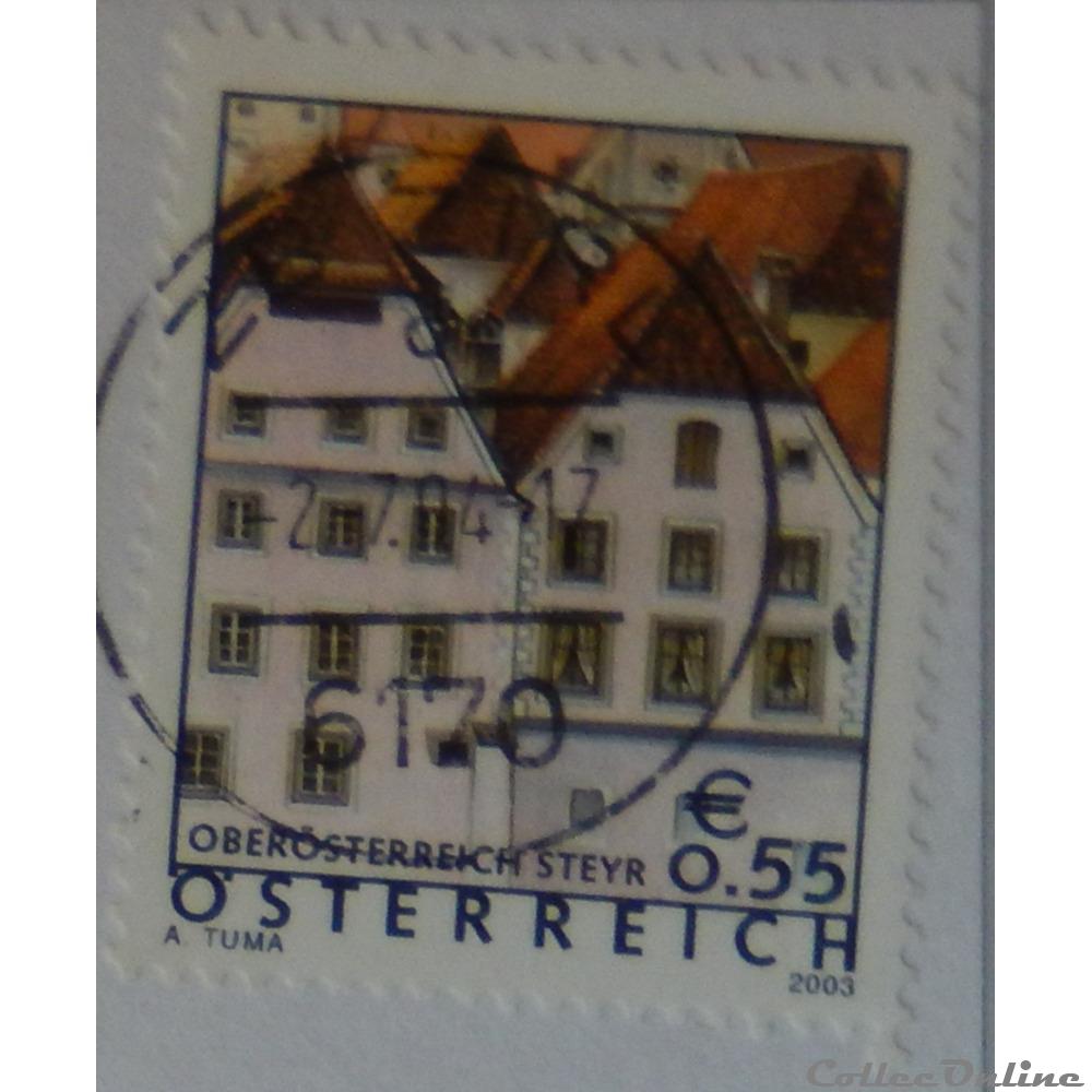 Autriche 02247 Maisons gothiques, Steyr, Haute-Autriche 0.55€ de 2003 3 timbre europe autriche 02247 maisons gothiques steyr haute autriche 0 55 de 2003