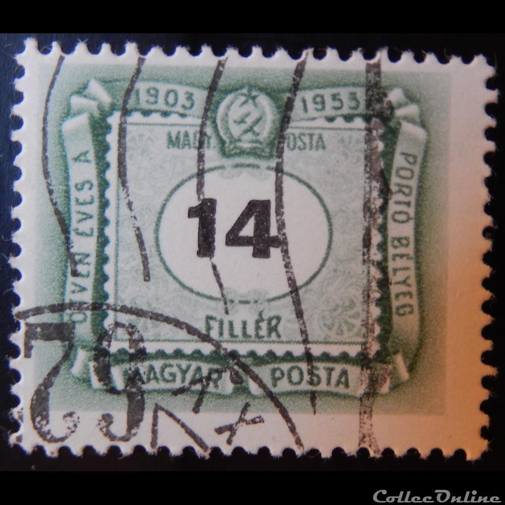 timbre europe hongrie t0202 chiffre 14f de 1953