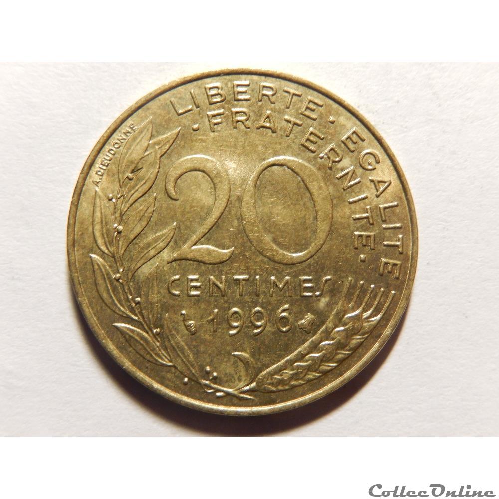 monnaie france moderne 20 centimes marianne 1996