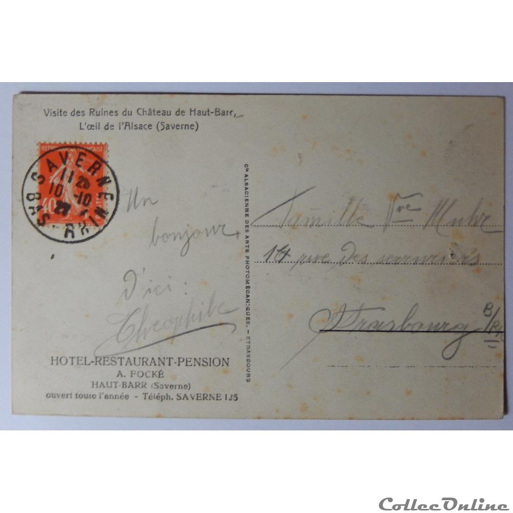 carte postale france alsace cpa de saverne la tour du brotsch bas rhin