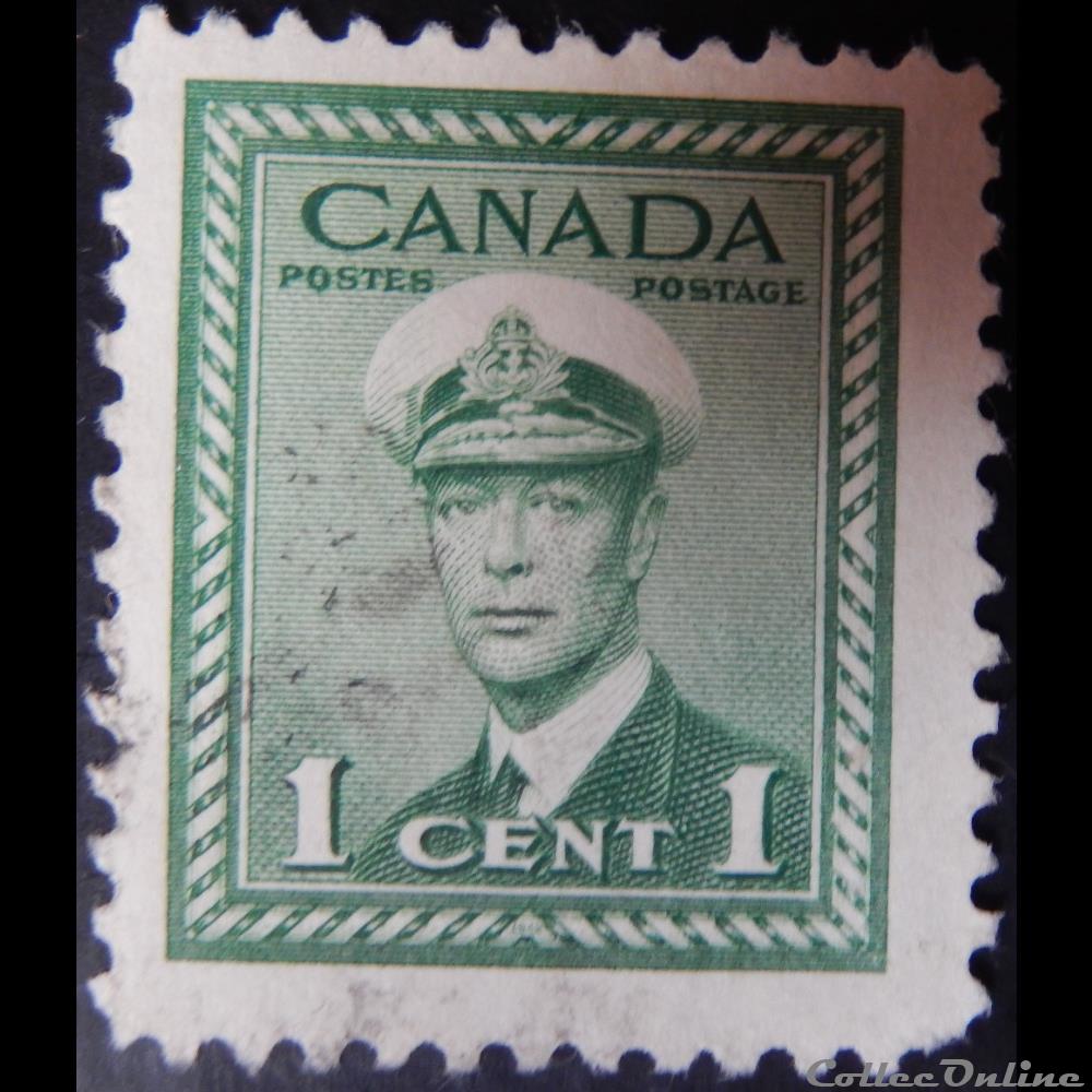 timbre amerique canadum canada 00205 roi george vi 1c de 1942