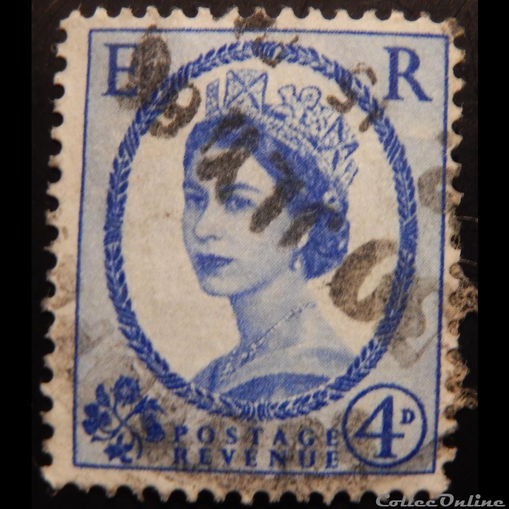 Royaume-Uni 00292 reine Elisabeth II 4d de 1955 2 timbre europe royaume uni 00292 reine elisabeth ii 4d de 1955