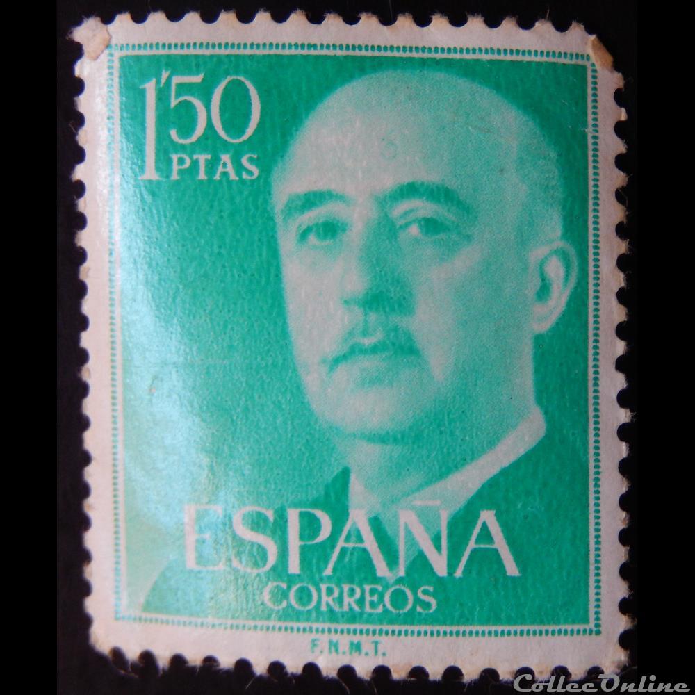 Espagne 00864B général Francisco Franco 1.50Ptas de 1956 3 timbre europe espagne 00864b general francisco franco 1 50ptas de 1956