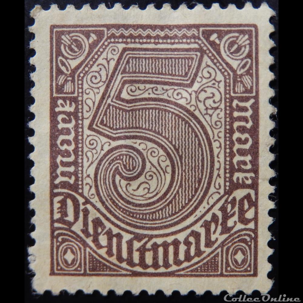 Allemagne Reich S0028 chiffre 5RM de 1920 timbre europe allemagne reich s0028 chiffre 5rm de 1920