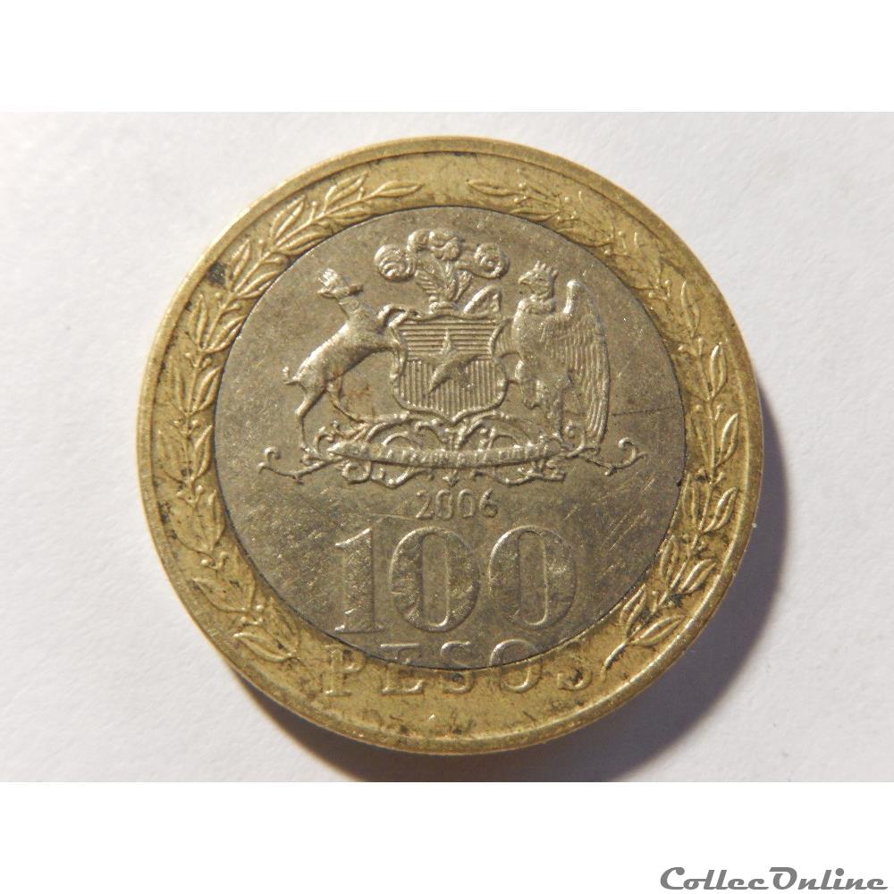 100 pesos de 2006 2 monnaie monde chili 100 pesos de 2006