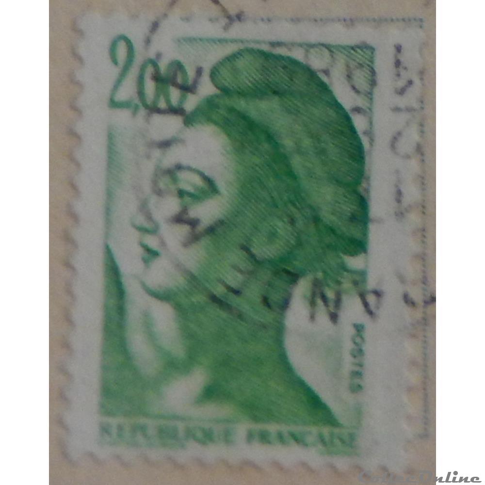 02484 La République, type Liberté - 2F vert de 1987 timbre france 02484 la republique type liberte 2f vert de 1987