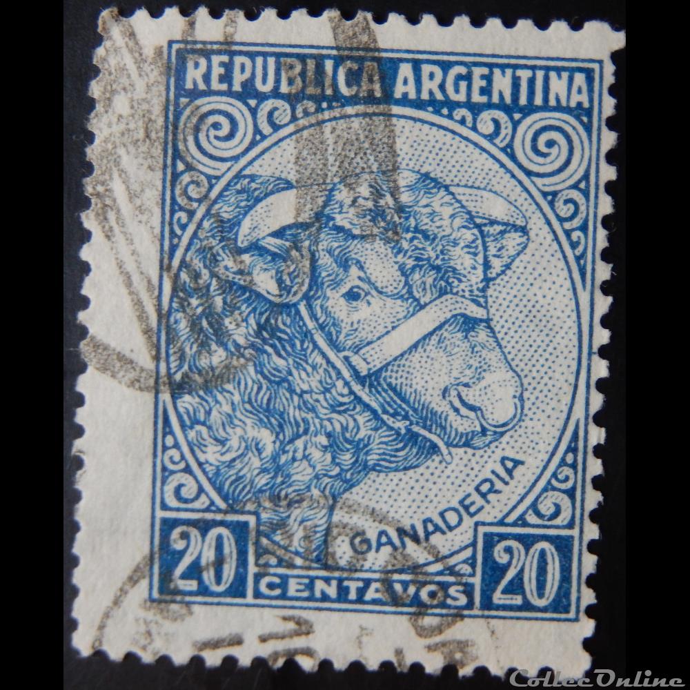 timbre amerique argentine 00511 elevage de bovins 20c de 1951