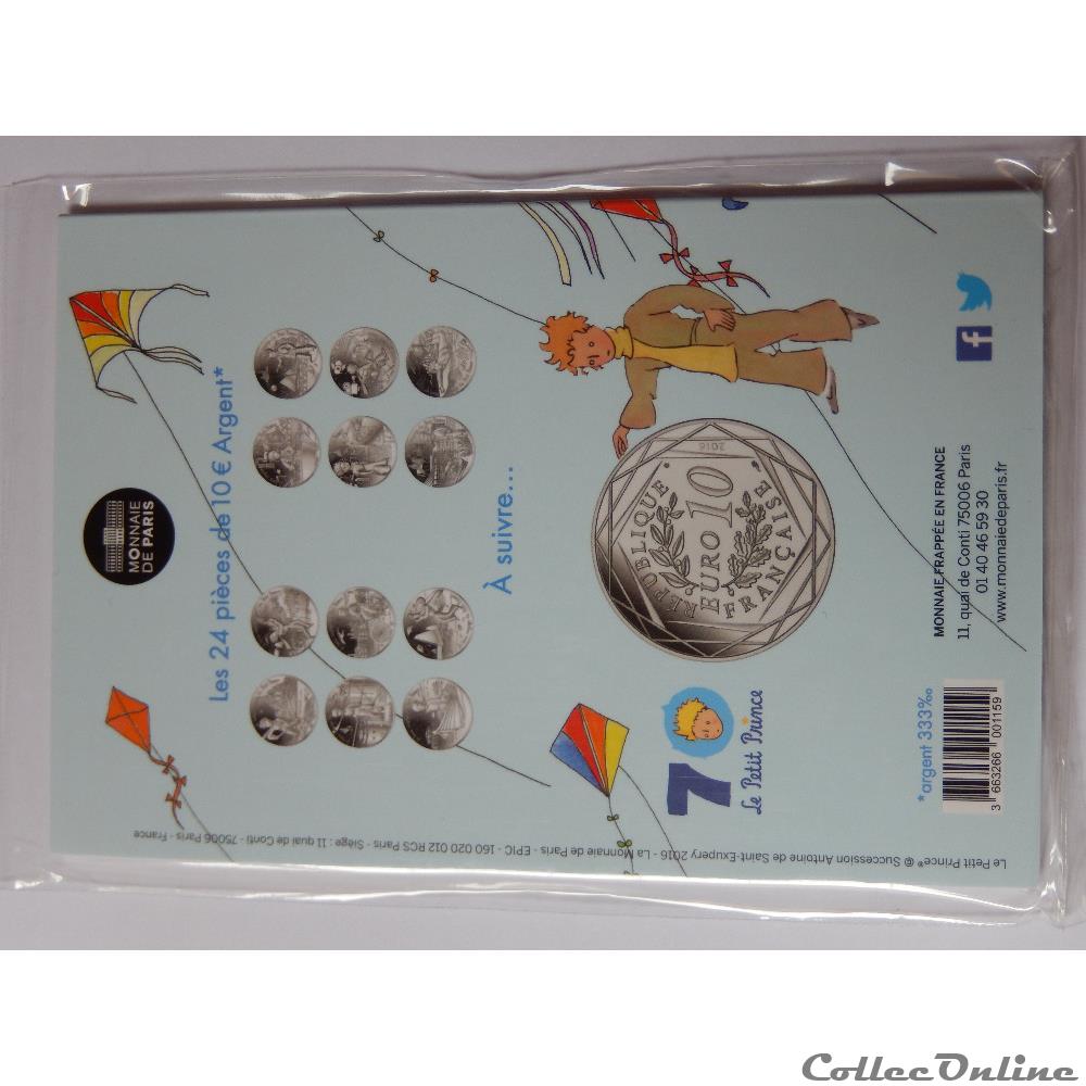 10 euros, le beau voyage du Petit Prince, fait du cerf-volant 3 monnaie france autriche 10 euros le beau voyage du petit prince fait du cerf volant