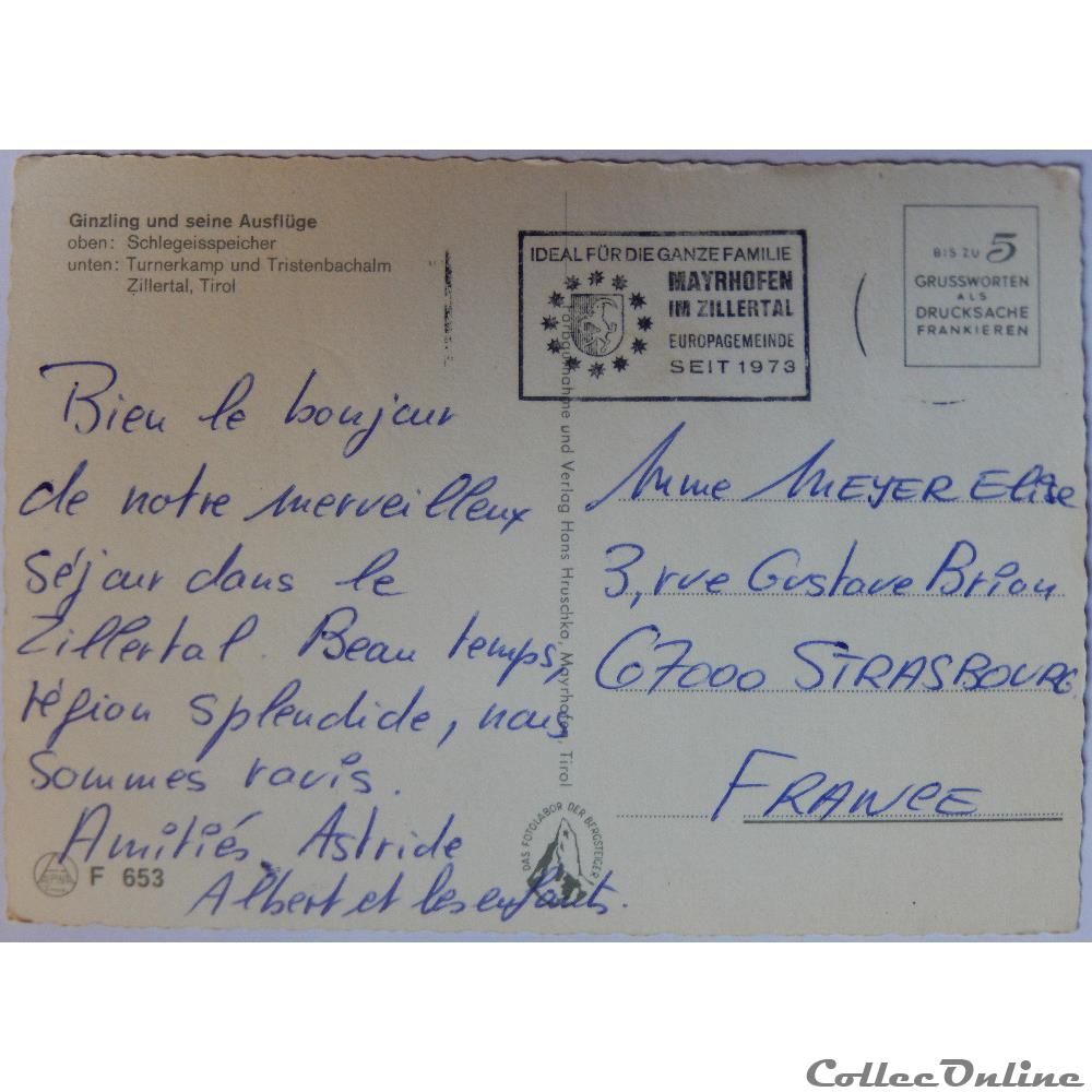 carte postale europe poitou charente cp autriche tirol zillertal