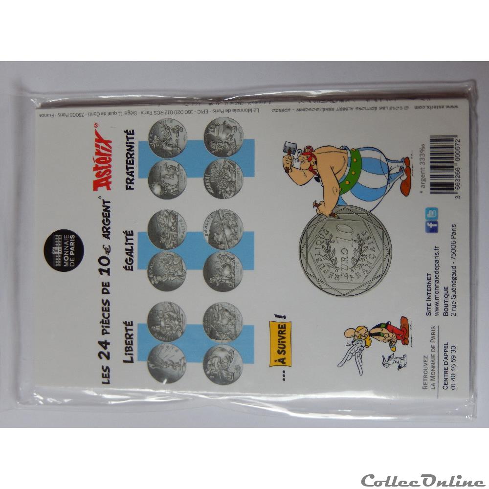 10 euros, Astérix et l'égalité Potion Femme 2015 3 monnaie france moderne 10 euros asterix et egalite potion femme 2015