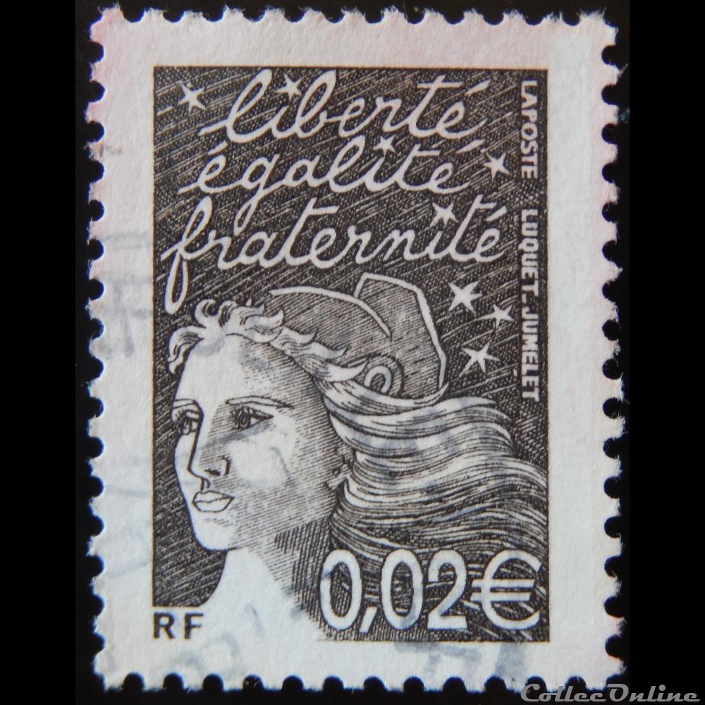 03444 Marianne de Luquet 0,02 € brun de 2002 timbre france 03444 marianne de luquet 0 02 brun de 2002