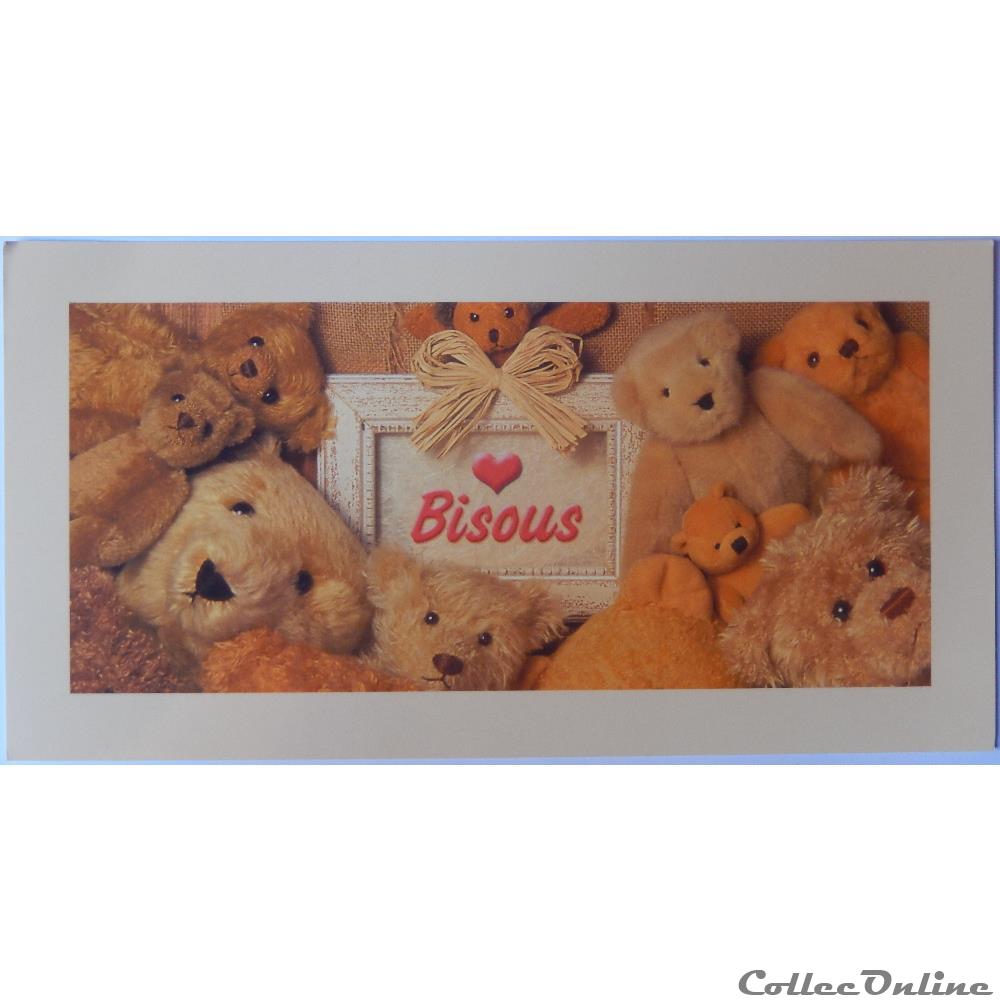 carte postale alsace cp bisous avec nounours