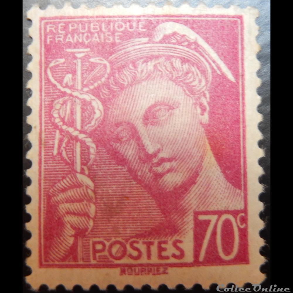 00416 Mercure 70c lilas-rose timbre france 00416 mercure 70c lilas rose