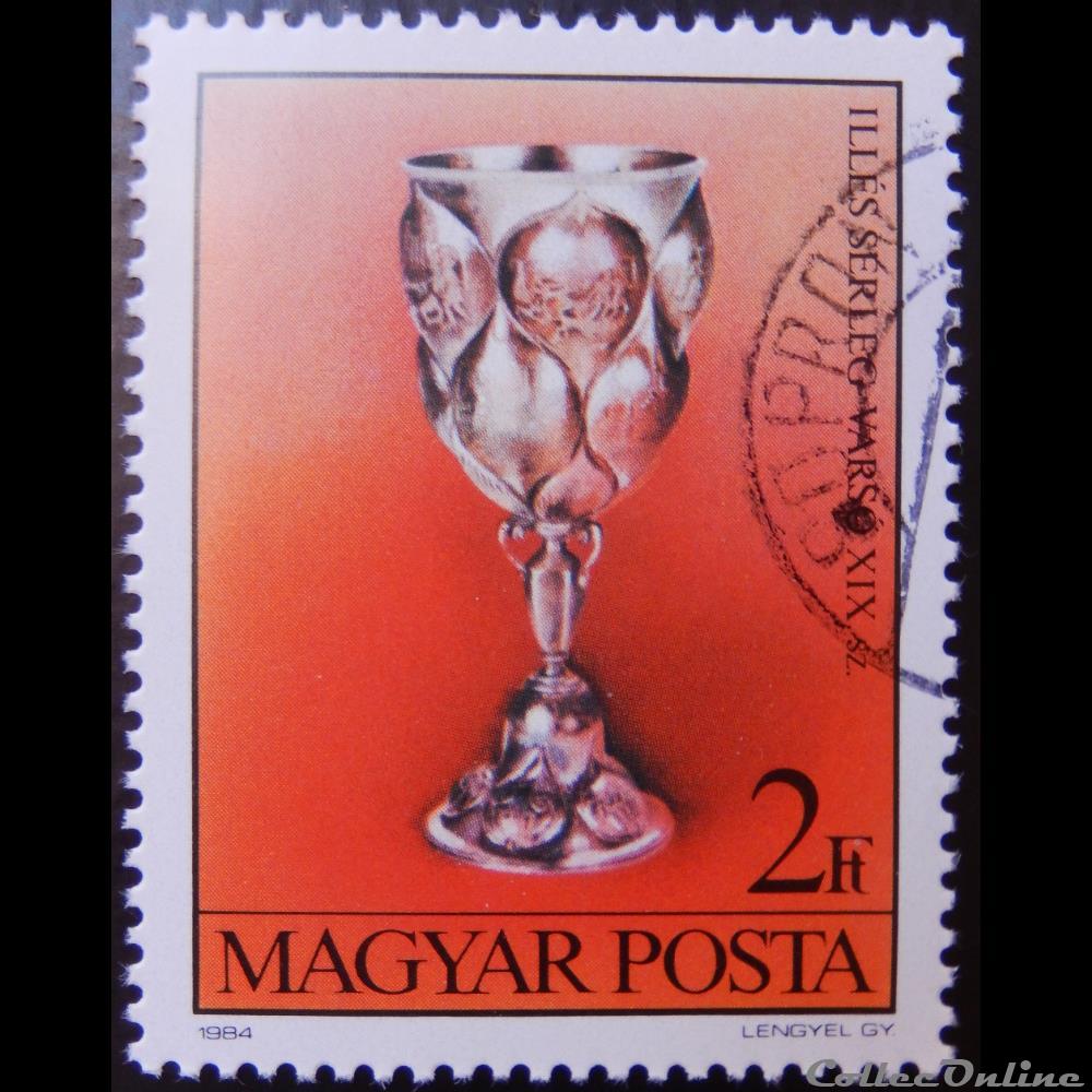 timbre europe hongrie 02948 calice varsovie 2ft de 1984