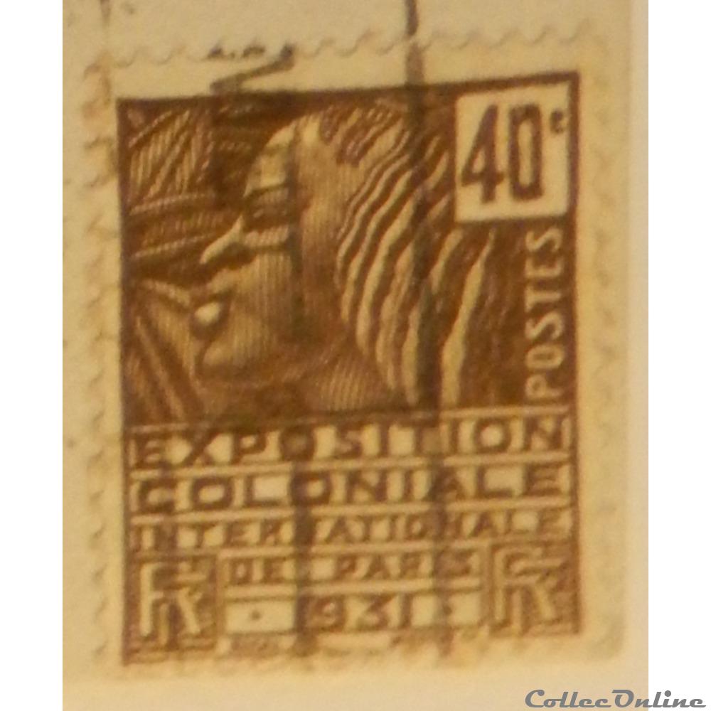 timbre france 00271 exposition coloniale 40c de 1930