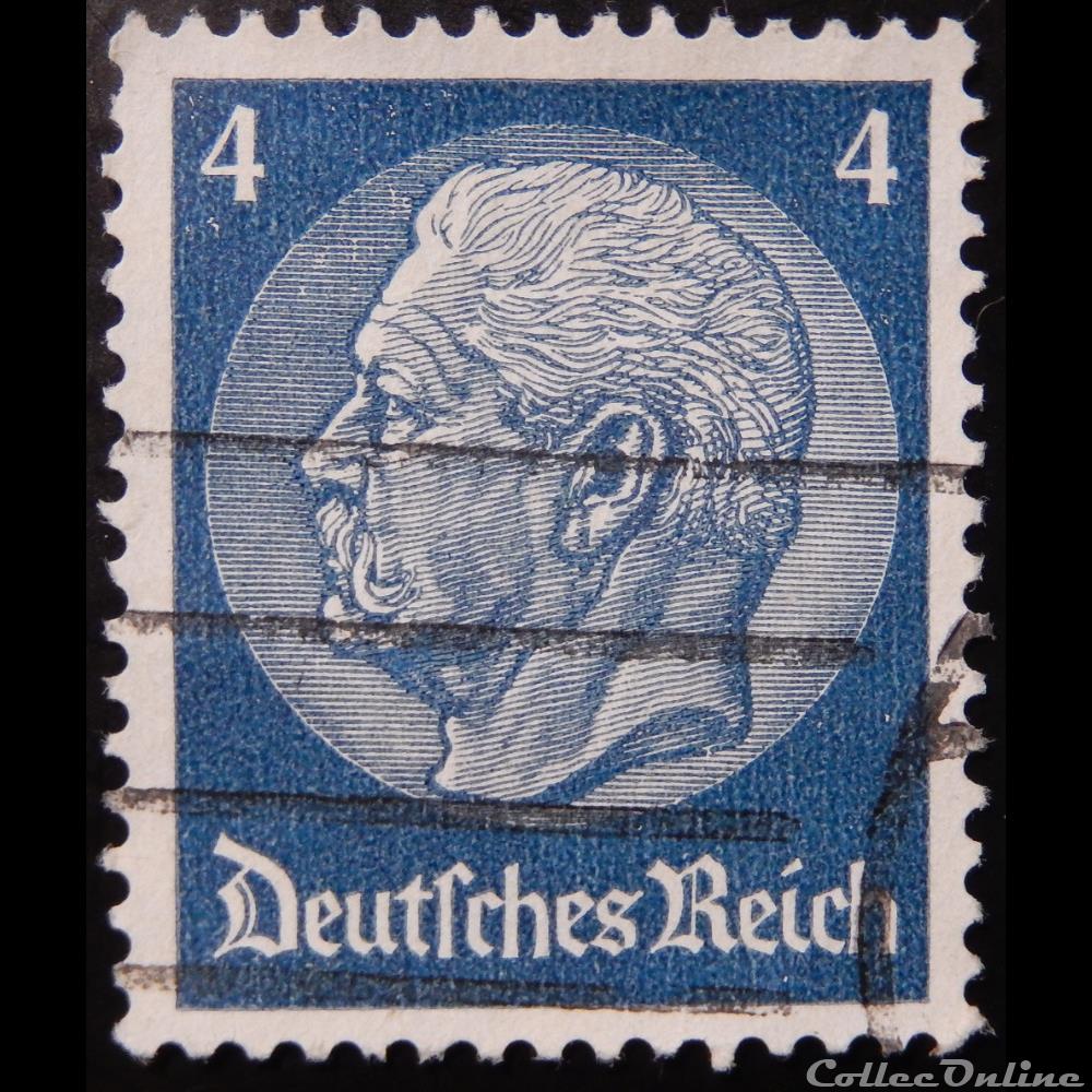 timbre europe allemagne reich 00485 president paul von hindenburg 4pf de 1934