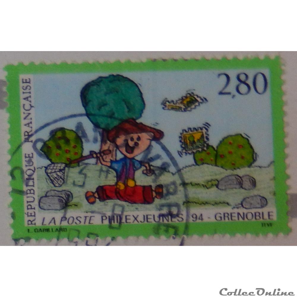 timbre france 02877 philexjeunes 94 grenoble 2f80 de 1994