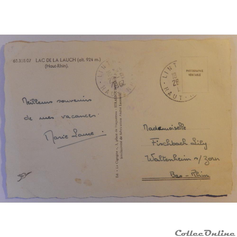 carte postale france alsace cpa du lac de la lauch haut rhin