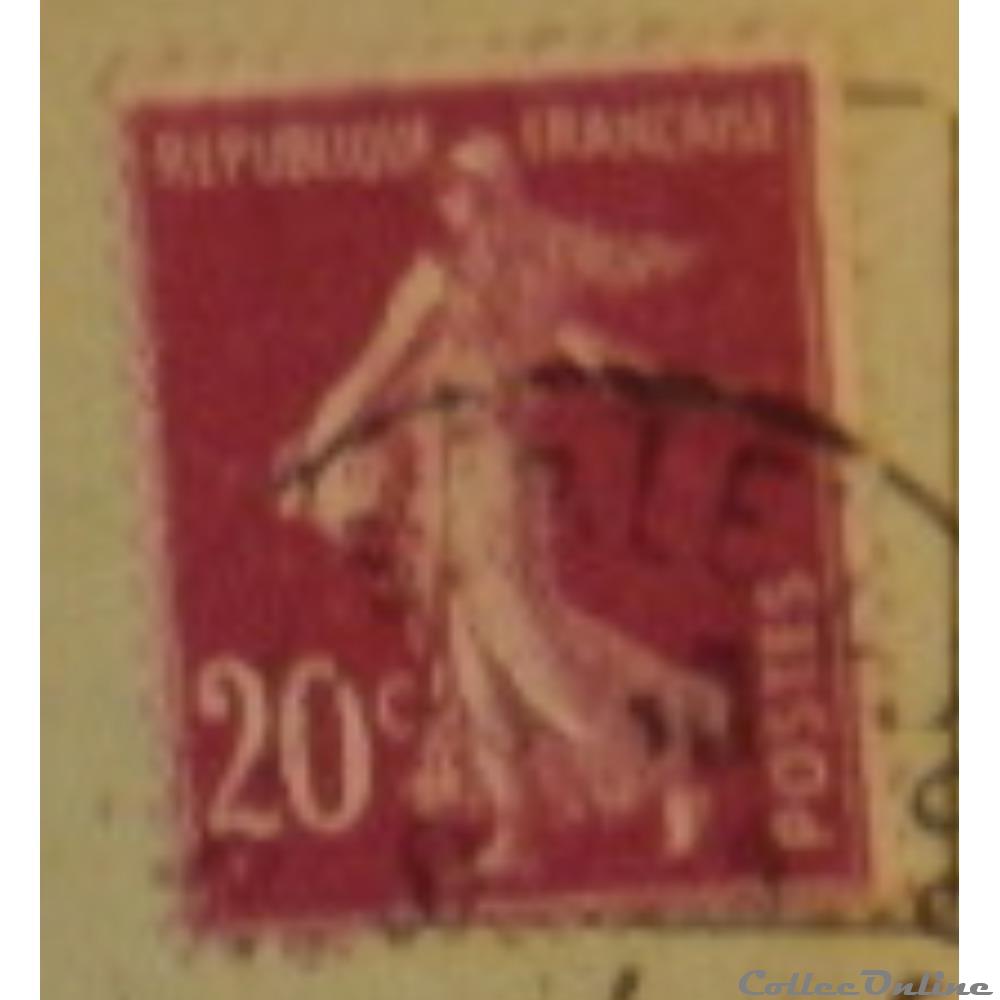 timbre france 00190 semeuse camee 2eme serie 20c lilas rose de 1926