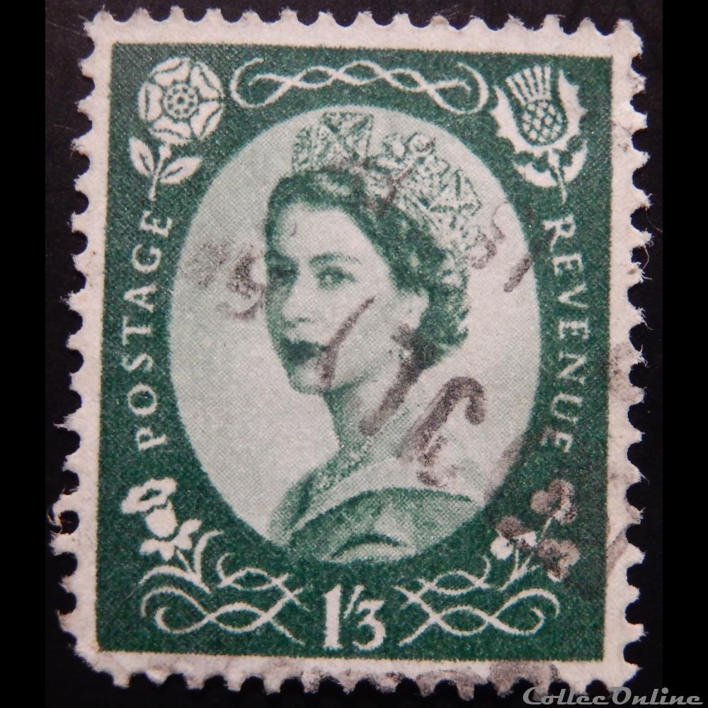 Royaume-Uni 00300 reine Elisabeth II 1.3S de 1955 timbre europe royaume uni 00300 reine elisabeth ii 1 3s de 1955
