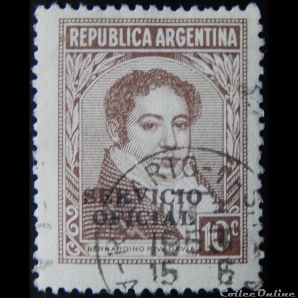 timbre amerique argentine s0342 bernardino rivadavia 10c de 1942