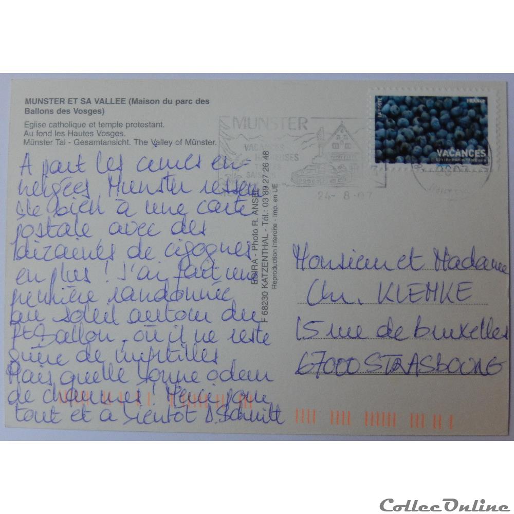 carte postale france alsace cp du haut rhin munster