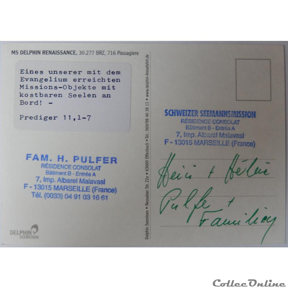 carte postale europe alsace cp bateaux ms delphin renaissance